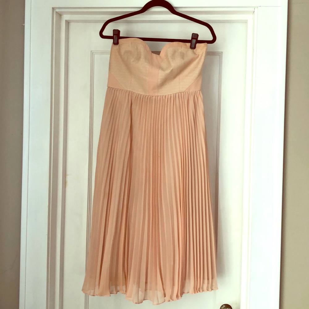 Anthropologie pale pink midi dress